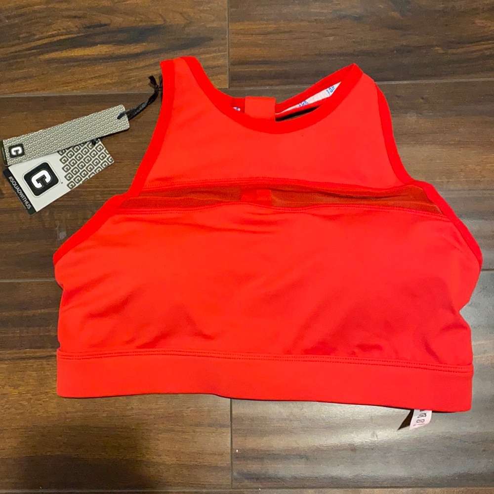 The Fisher red Chestee sports bra